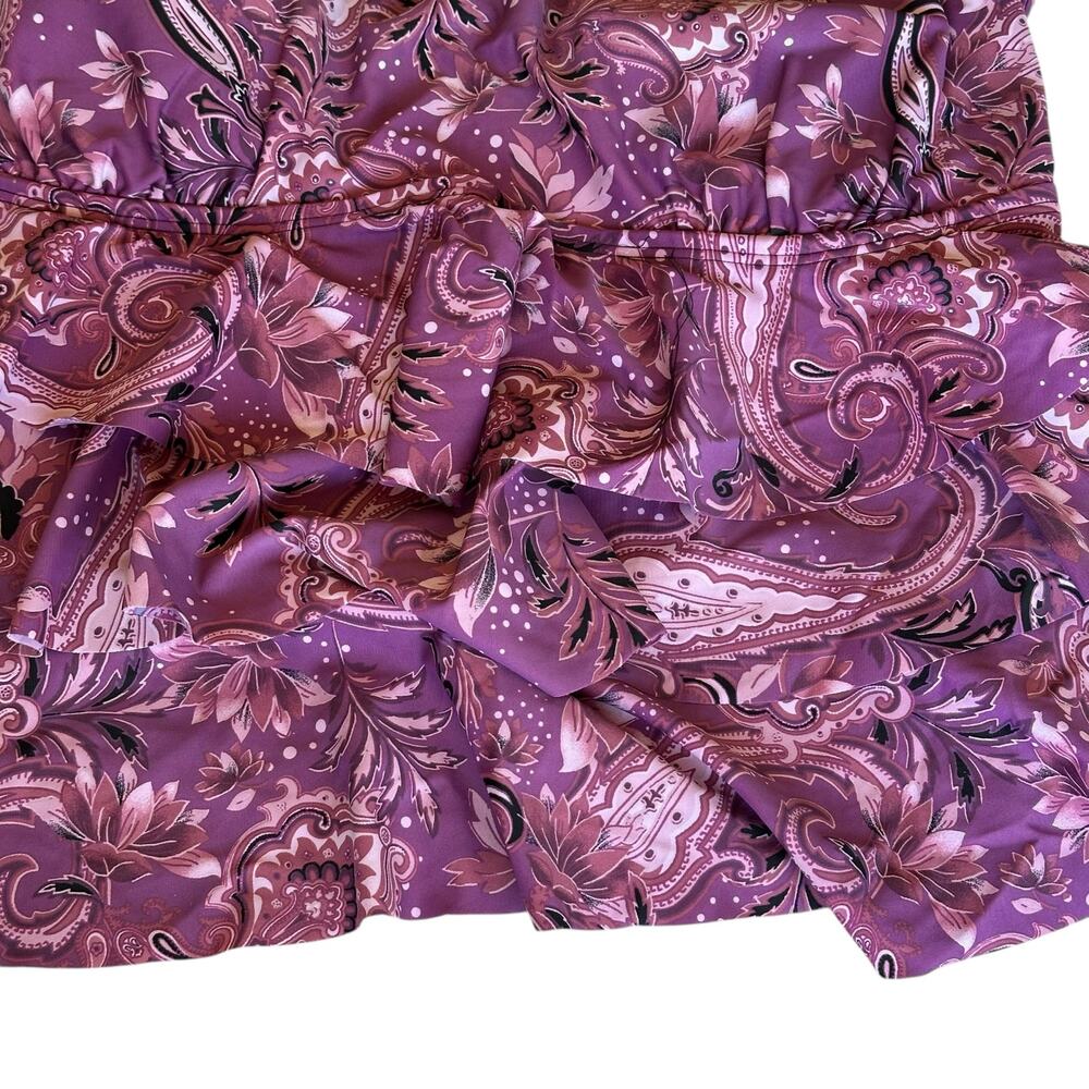 Womens Swim Top Size 20W Tankini Only Paisley Purple Pink Black Layers Stretch - Picture 4 of 8